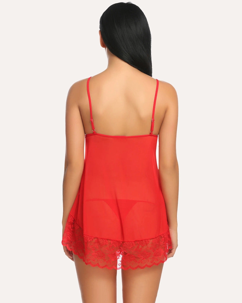 Lace Mini Chemise Mesh Nightie (DE Only)