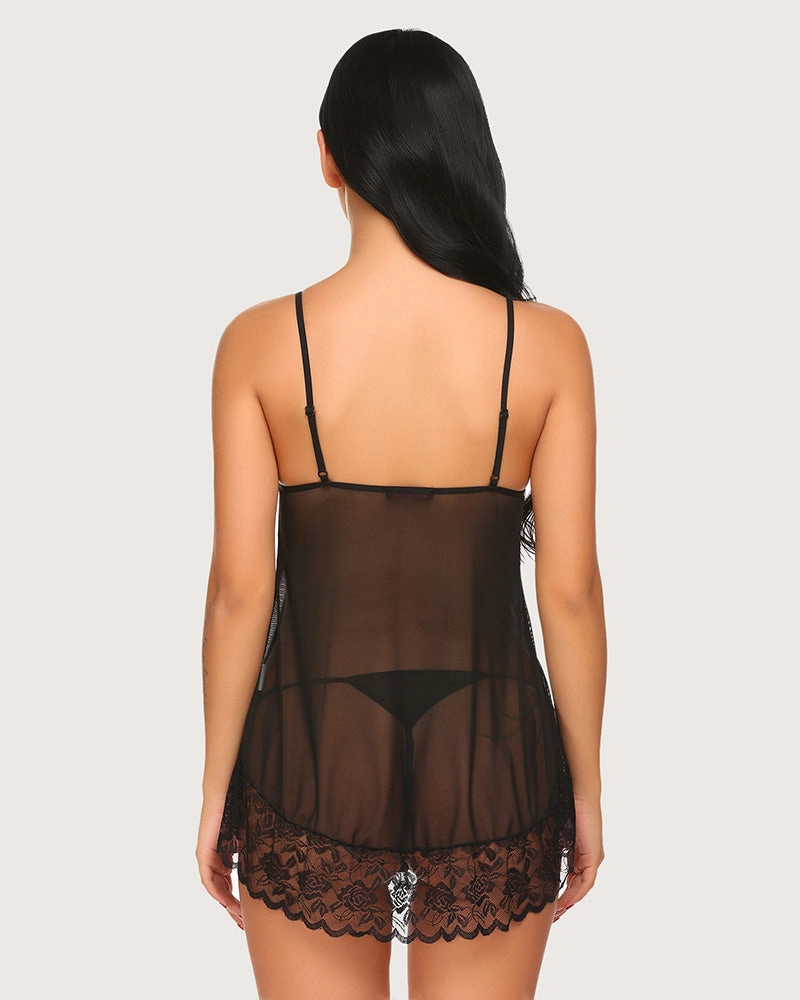 Lace Mini Chemise Mesh Nightie (DE Only)