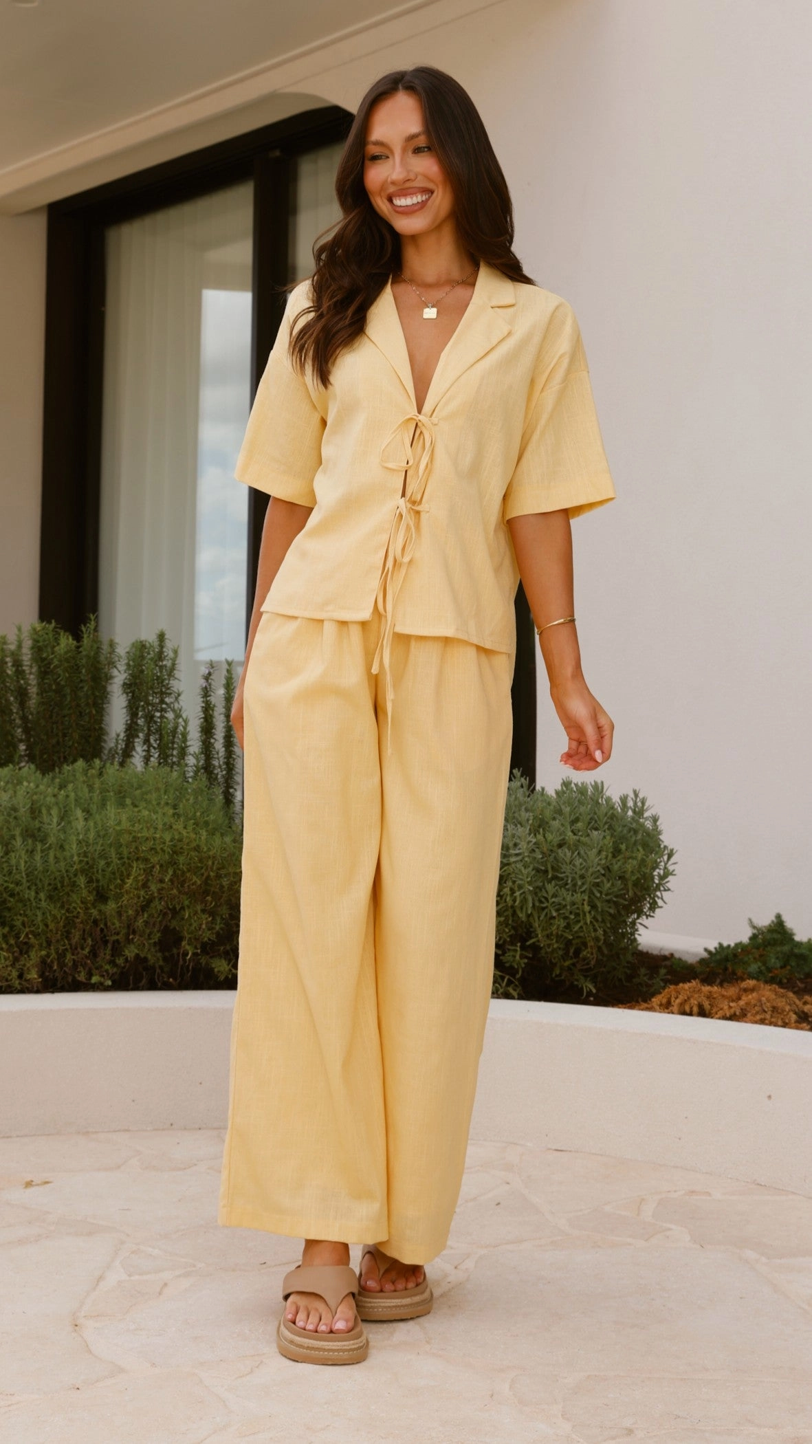 Lexi Linen Pants - Baby Yellow