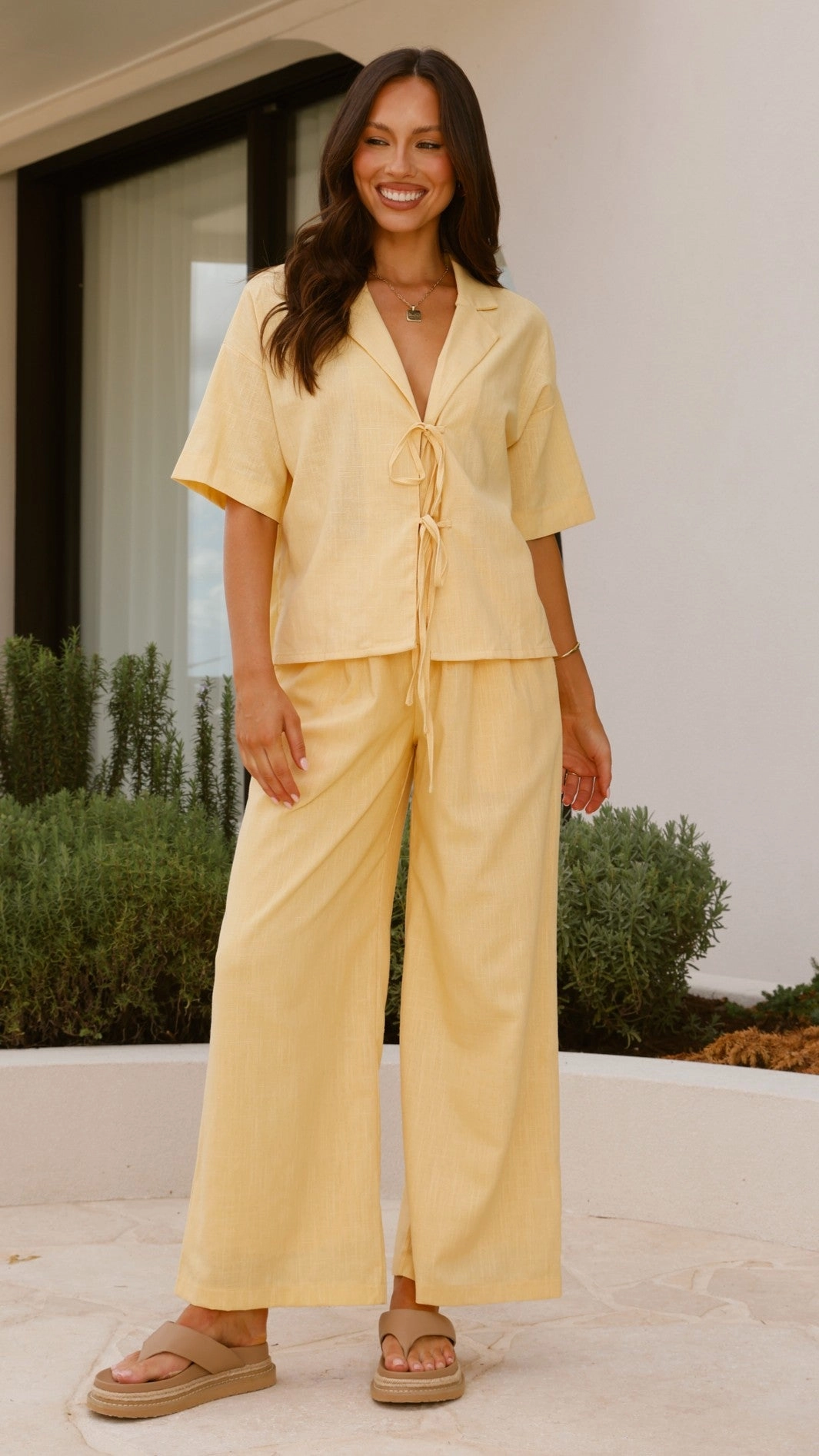 Lexi Linen Pants - Baby Yellow