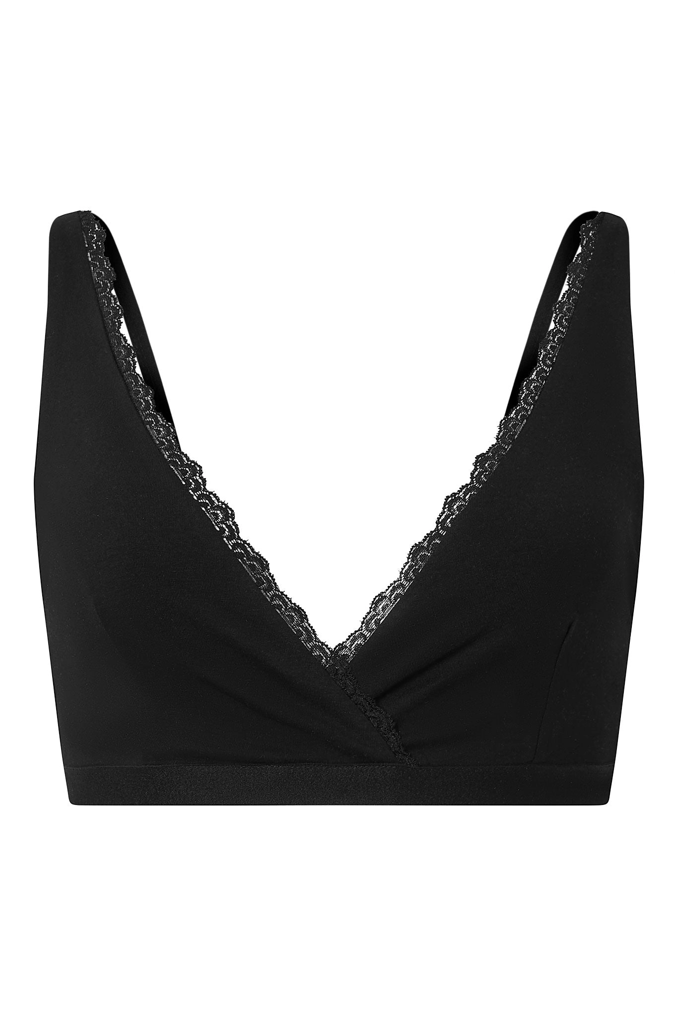 Margot Women's Organic Cotton Lace Bra | Black