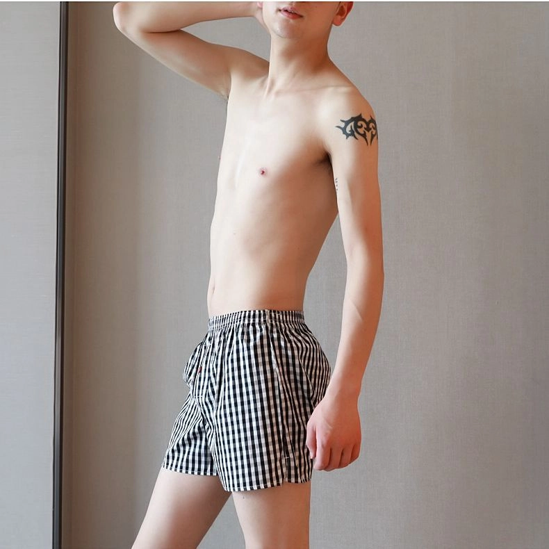 Men Cotton Cloth Flat Corners Plus Size Four Corners Home Short Sleep