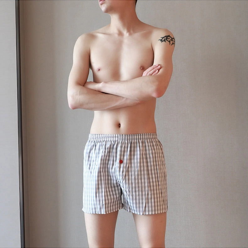 Men Cotton Cloth Flat Corners Plus Size Four Corners Home Short Sleep