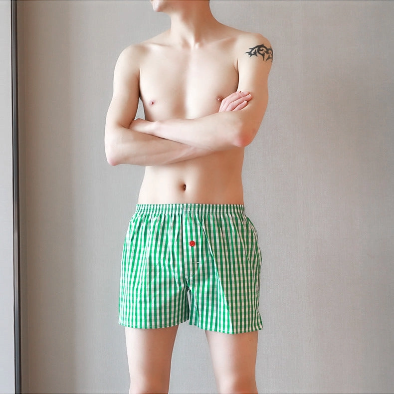 Men Cotton Cloth Flat Corners Plus Size Four Corners Home Short Sleep