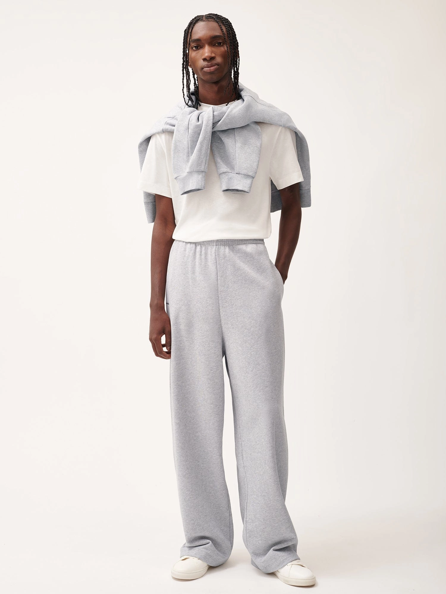 Mens 365 Midweight Straight Leg Track Pants—grey marl