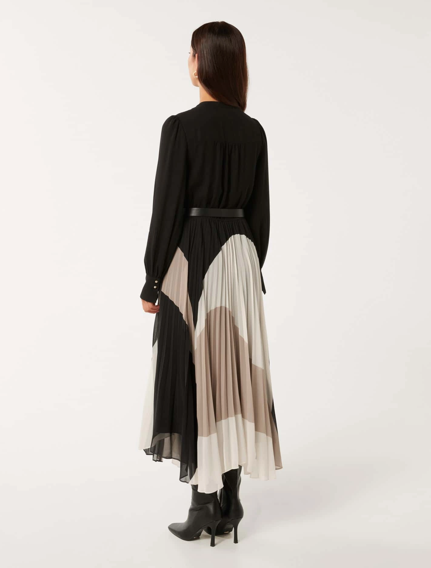 Milan Belted Pleat Midi Dress