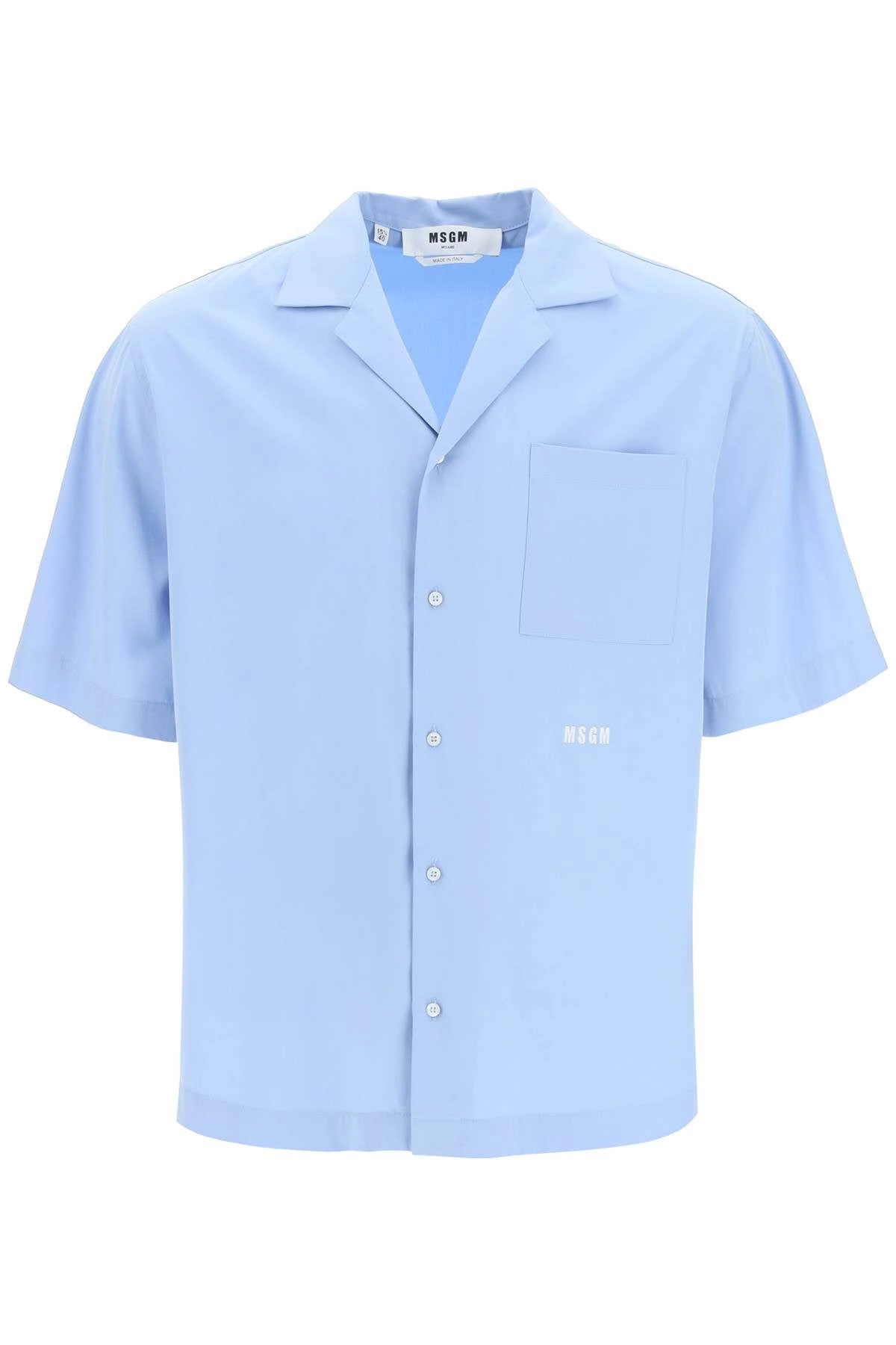 MSGM Logo Embroidered Short Sleeved Shirt