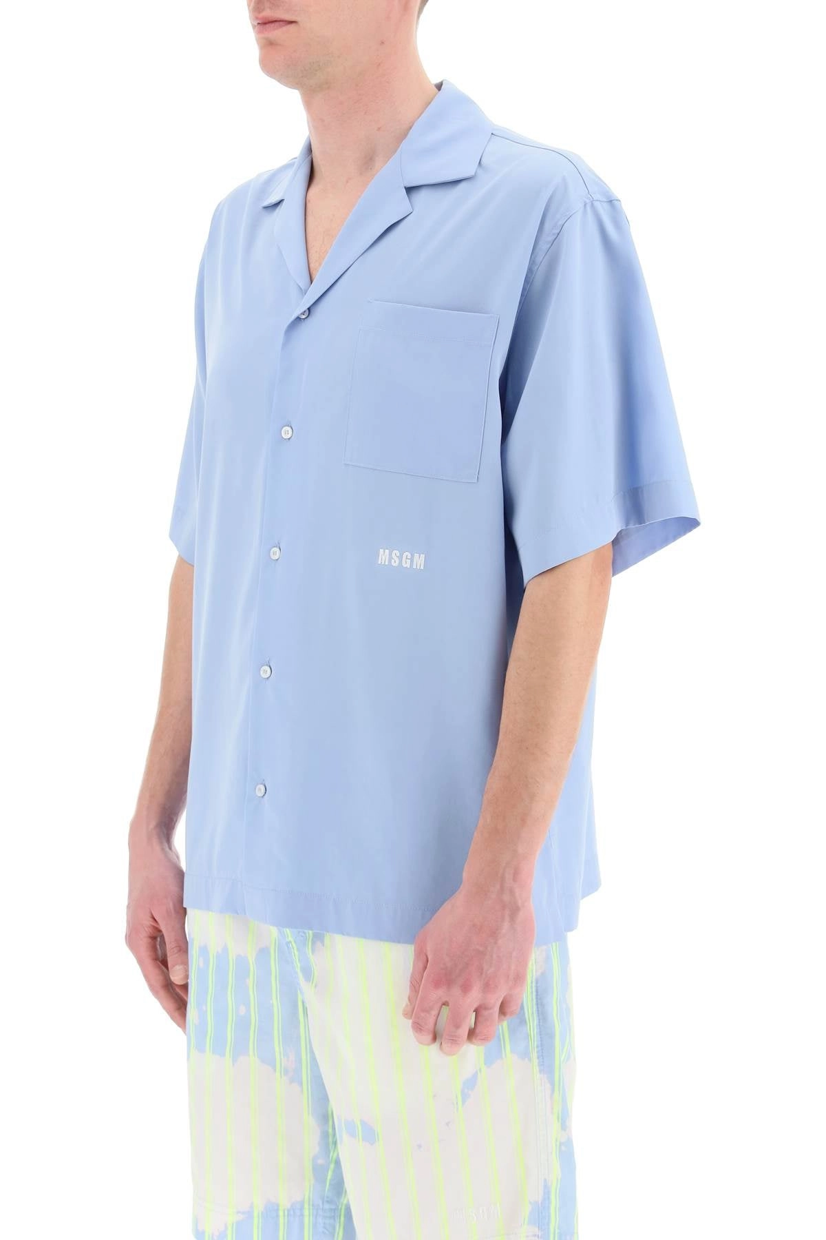 MSGM Logo Embroidered Short Sleeved Shirt