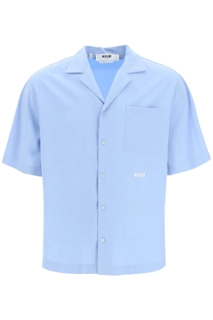 MSGM Logo Embroidered Short Sleeved Shirt