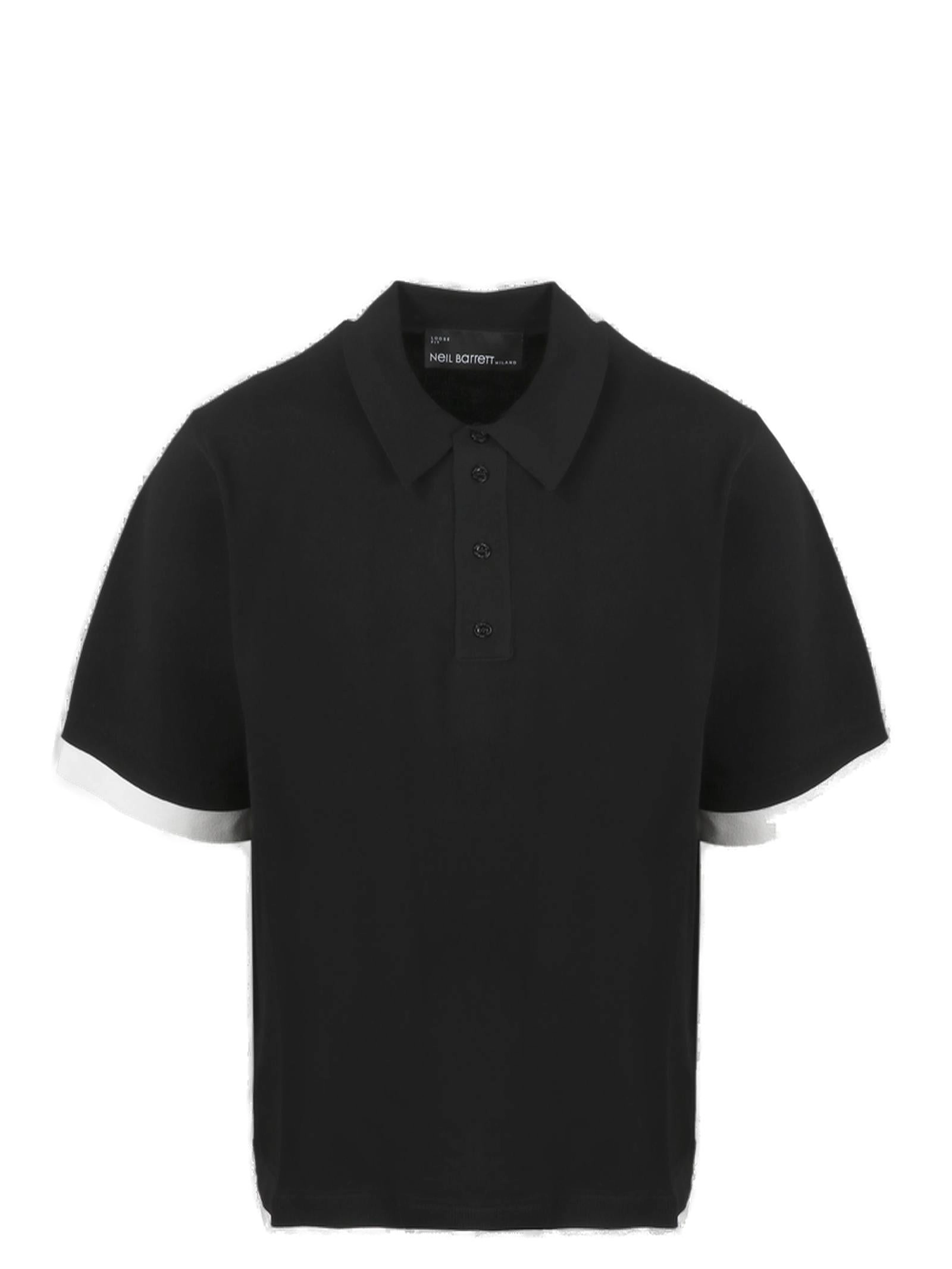 Neil Barrett Logo Embroidered Layered Polo Shirt