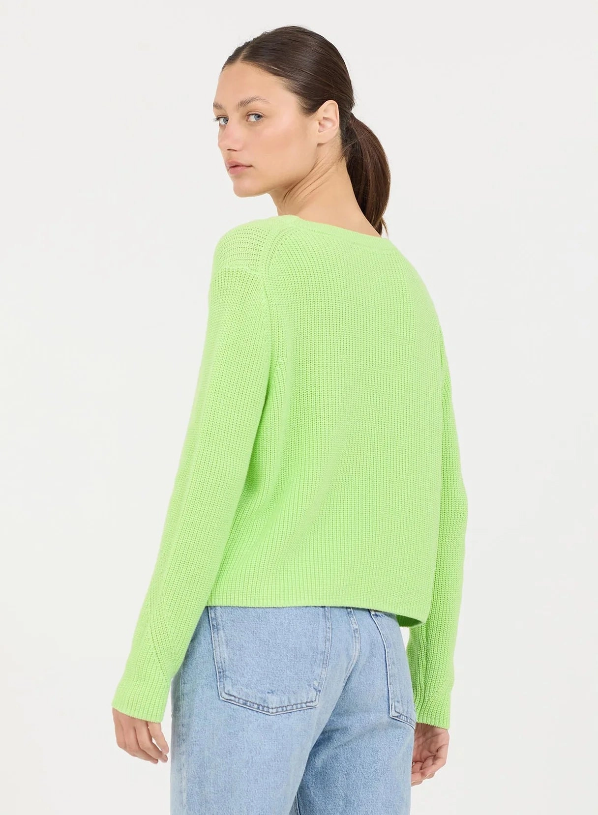 One Grey Day - Orson Crew Neck Pullover in Lime