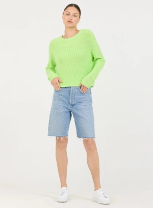 One Grey Day - Orson Crew Neck Pullover in Lime