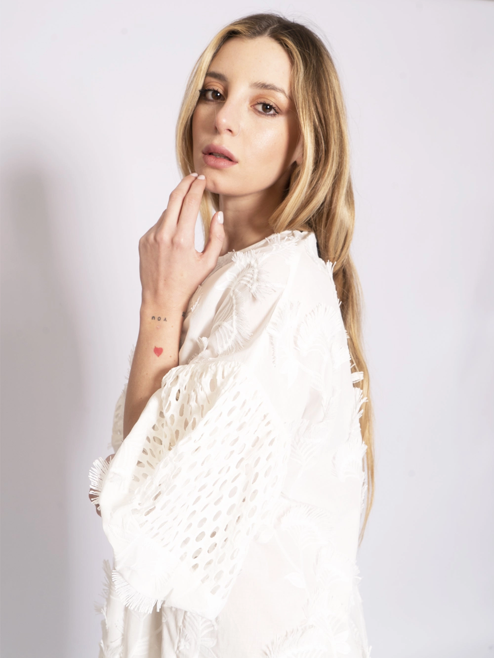 Oversize Dress in White Cotton