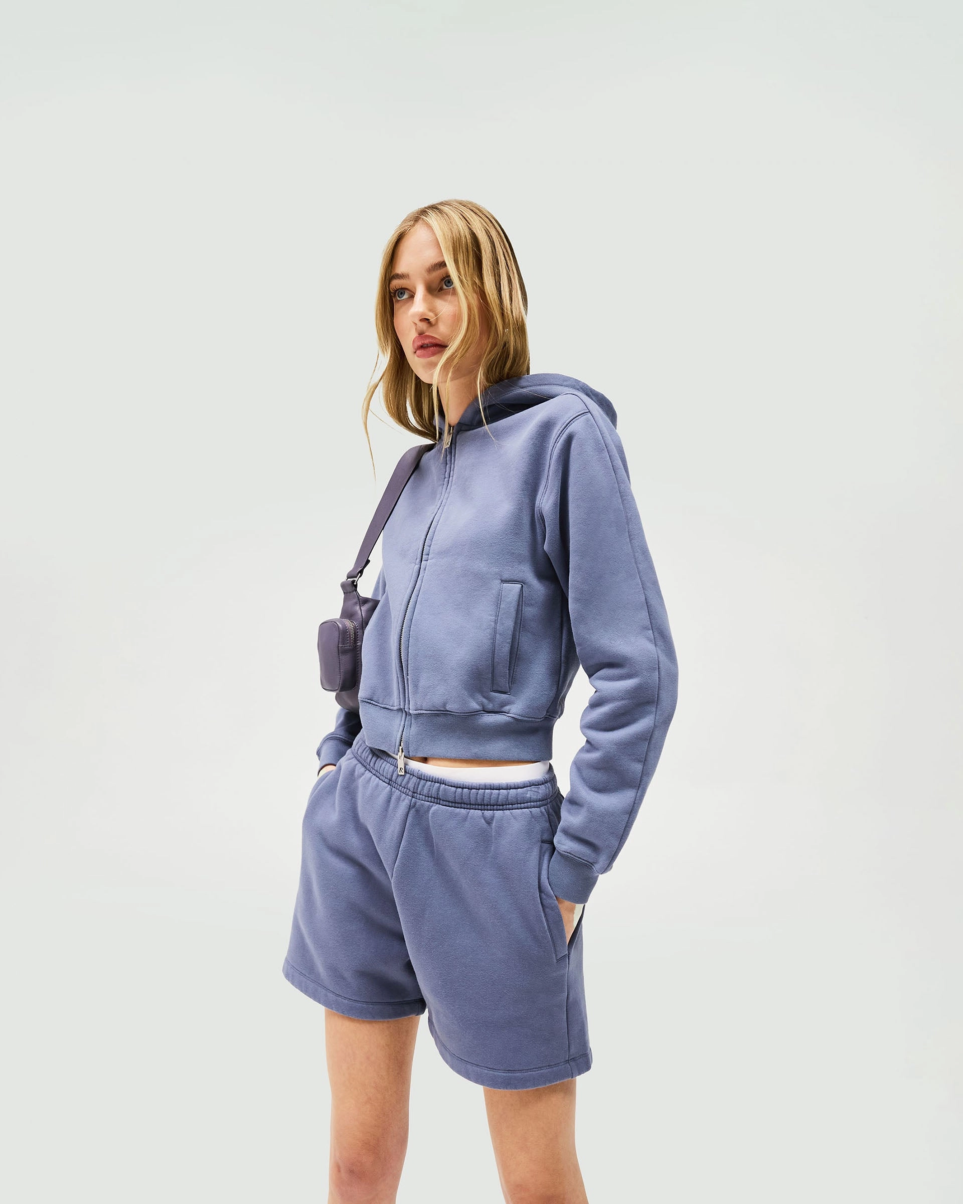 Owners Club Slim Zip Hoodie - Steel Blue