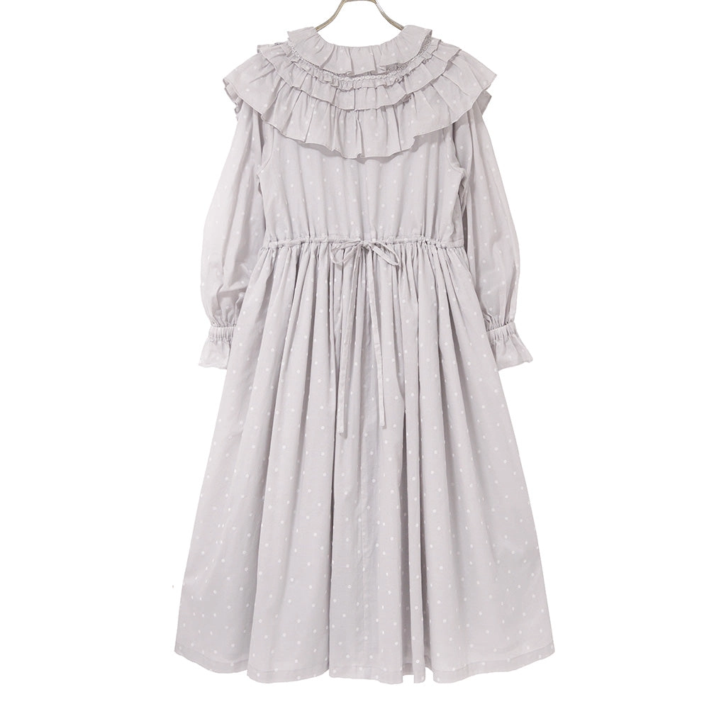 Polka Dot Flocky Frill Onepiece Dress