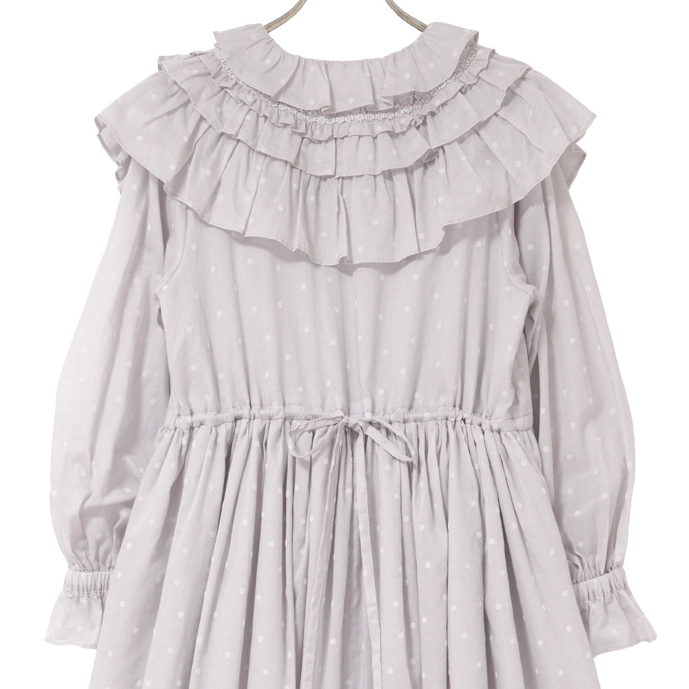 Polka Dot Flocky Frill Onepiece Dress