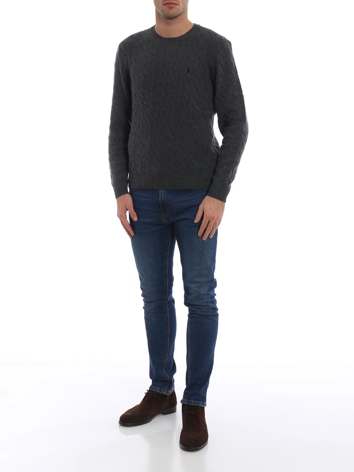 Polo Ralph Lauren Logo Embroidered Cable-Knit Jumper