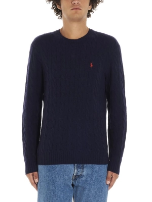Polo Ralph Lauren Signature Logo Embroidered Cable Knit Jumper