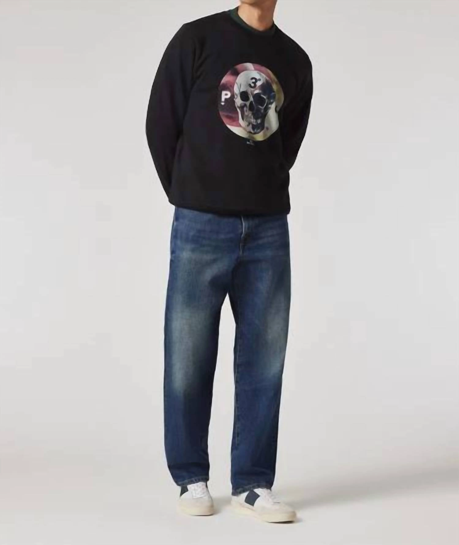 "skull" Print Sweatshirt In Black