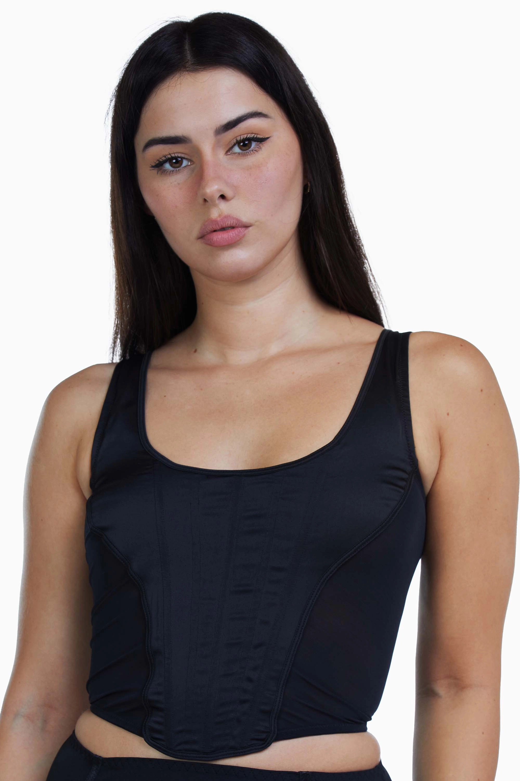 Regalia Bobbi Panelled Basque Black