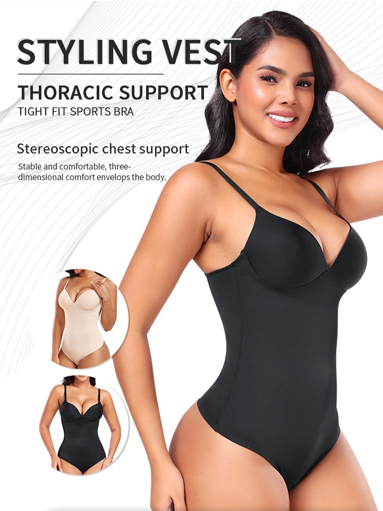 Seamless Tummy Control Push-Up Thong Bodysuit Shapewear