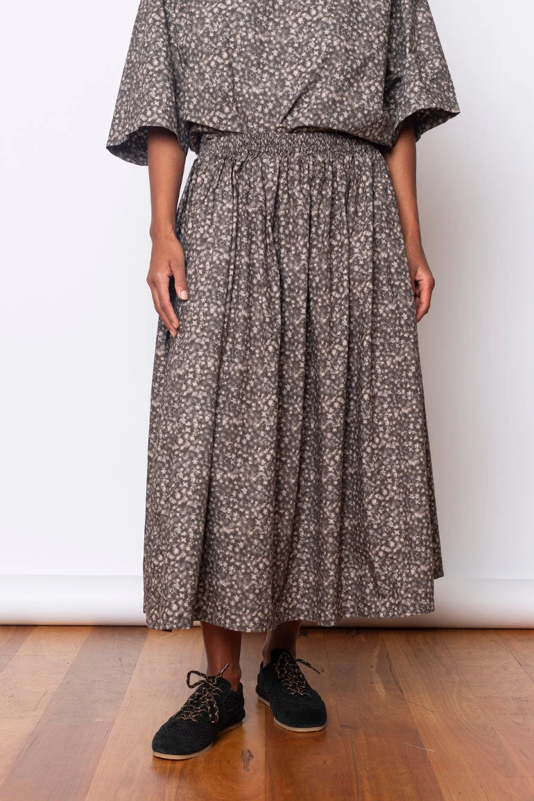 Skye Skirt Floral - Charcoal