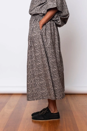 Skye Skirt Floral - Charcoal
