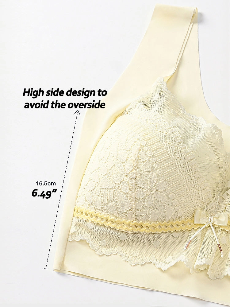 Soft Seamless Wirefree Molded Cup Lace Bra