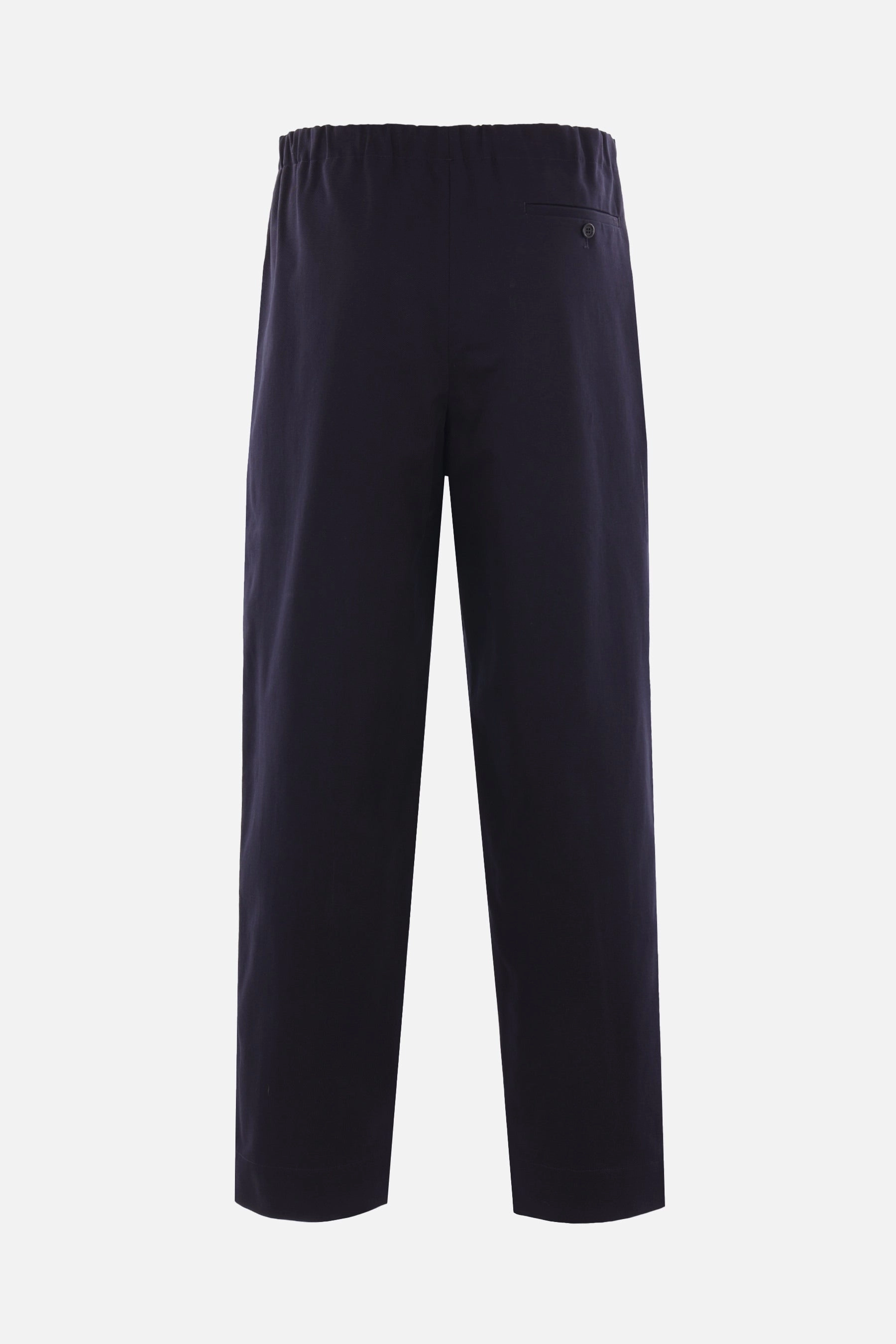 straight-leg trousers in gabardine