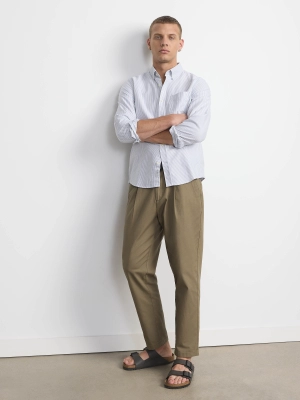 The Striped Jasper Oxford Shirt in Storm Blue