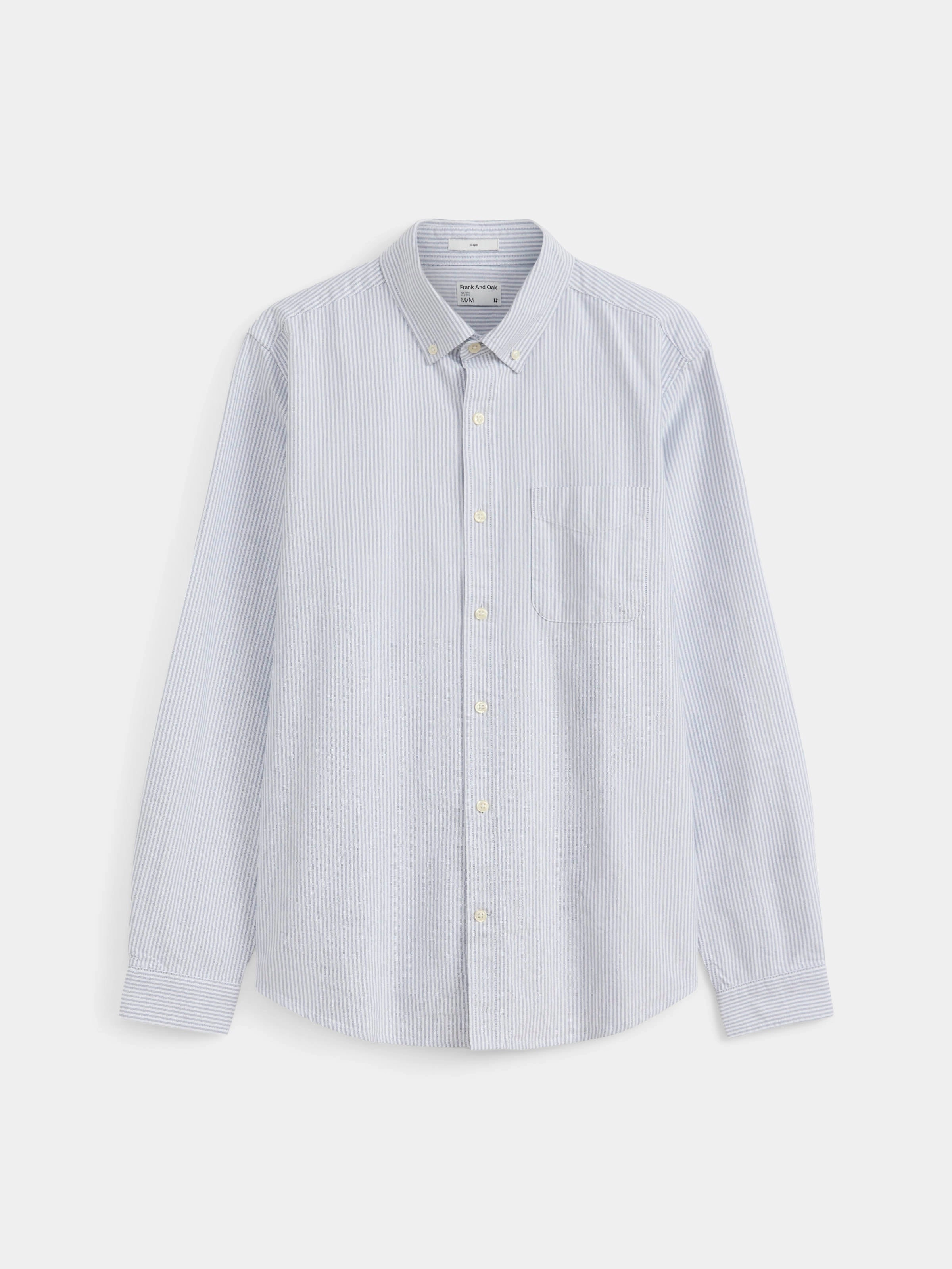 The Striped Jasper Oxford Shirt in Storm Blue