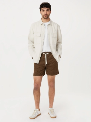 The Typewriter Cloth Cargo Overshirt in Moonlight