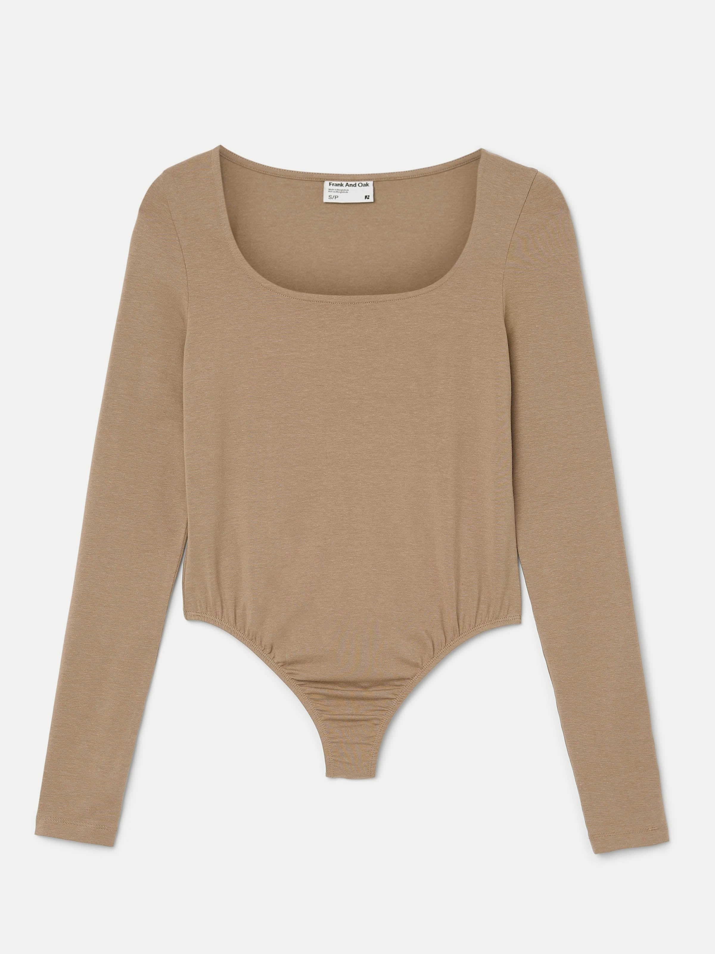 The U Neck Bodysuit in Taupe