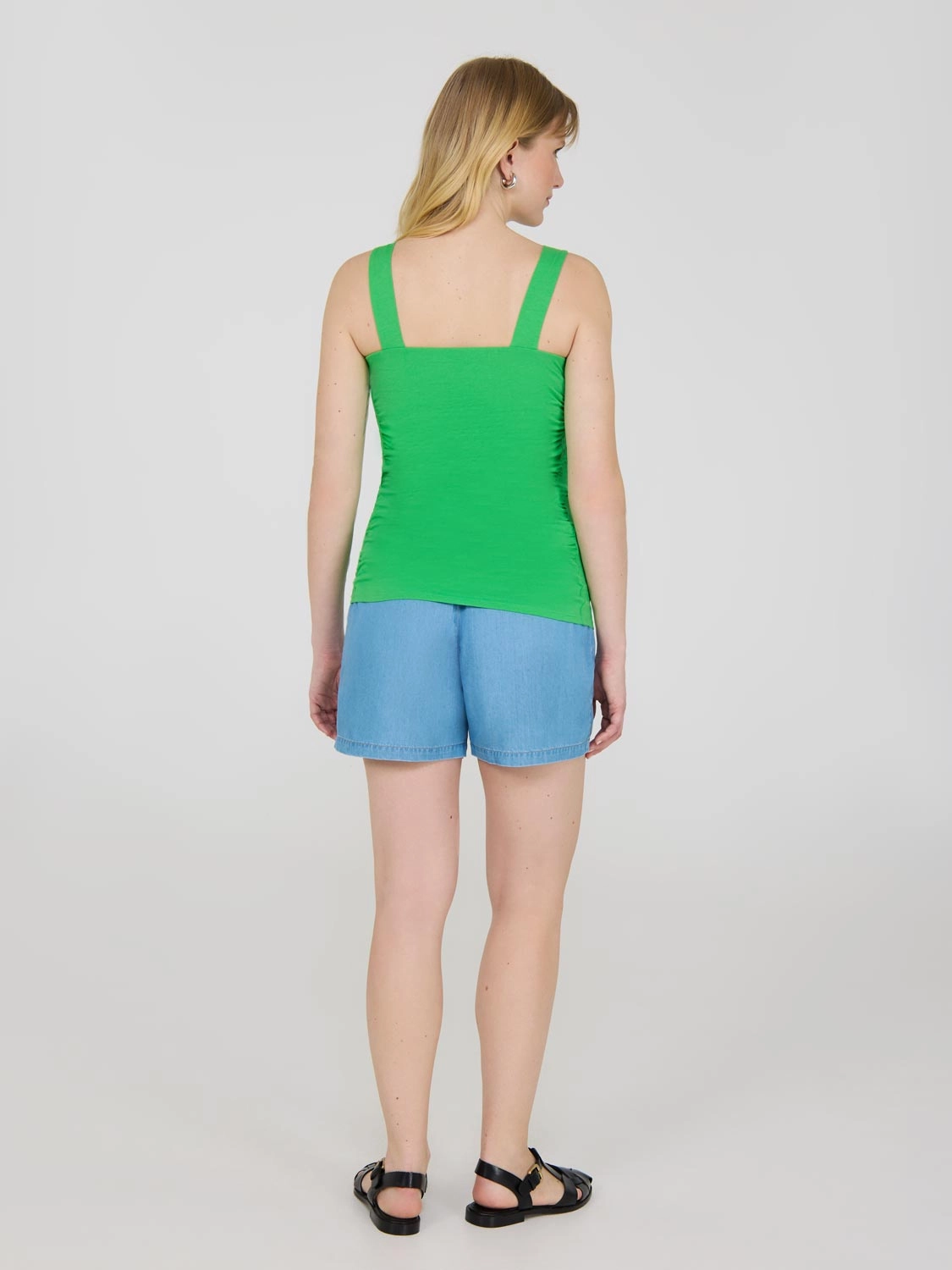 Thick Strap Shirred Tank Top