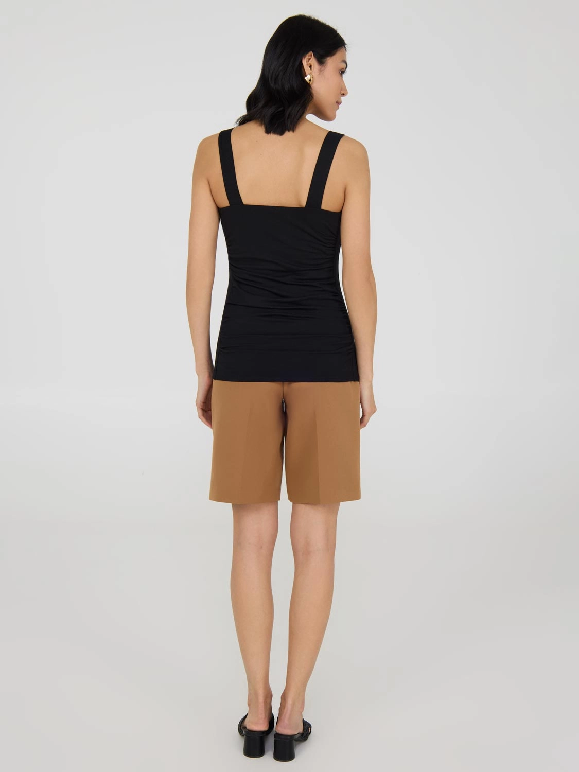 Thick Strap Shirred Tank Top