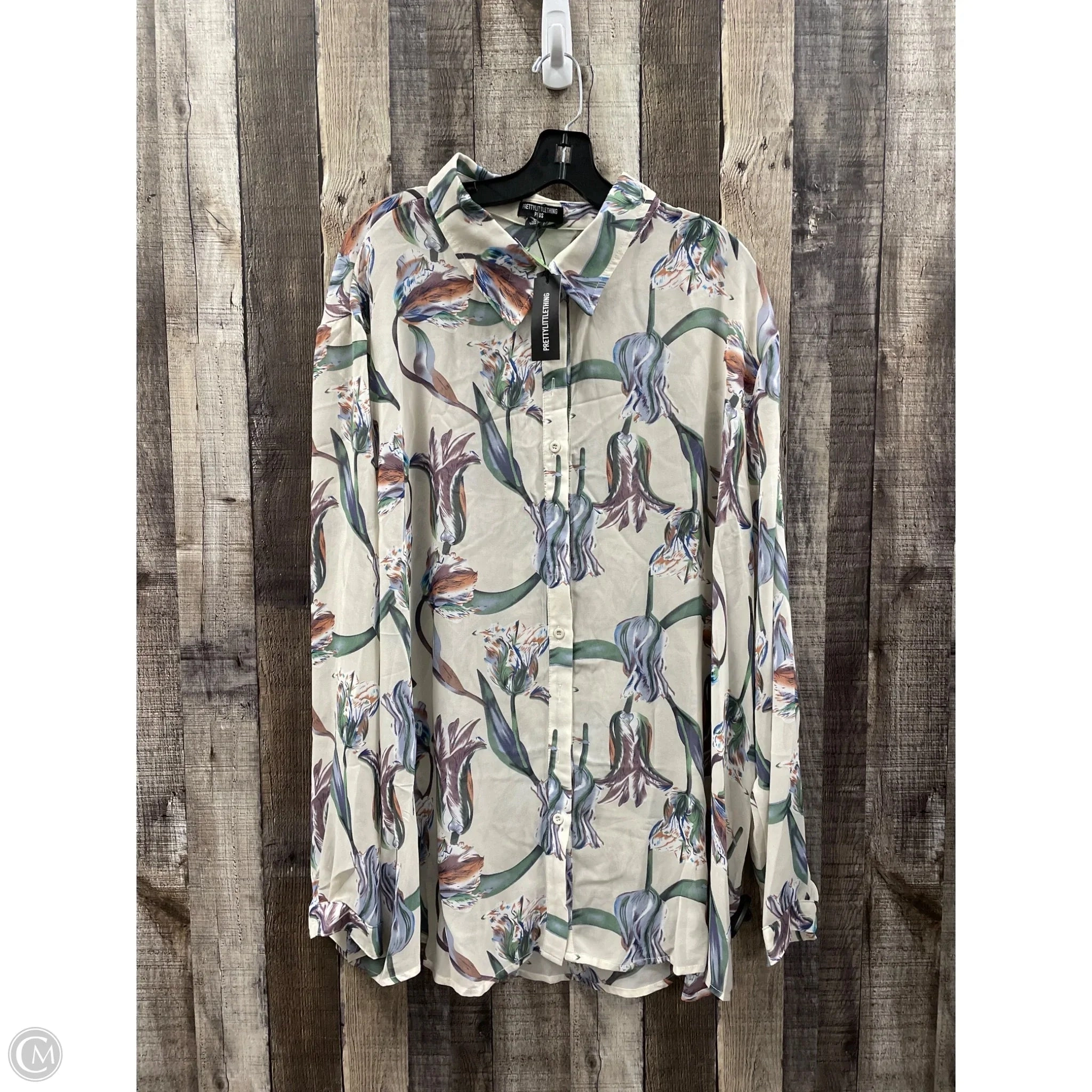Top Long Sleeve By Pretty Little Thing In Multi-colored, Size: 3x