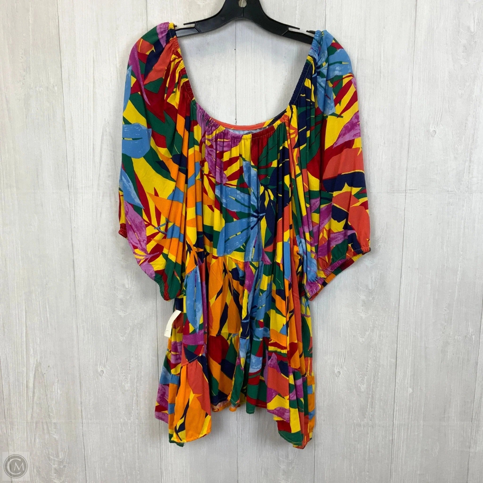 Top Short Sleeve By Terra & Sky In Multi-colored, Size: 3x