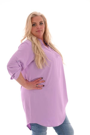 Tuniek v-hals ophaalmouwen lila