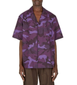 Valentino	Camouflage Printed Buttoned Shirt