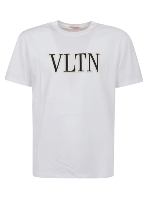Valentino VLTN Logo Embroidered Crewneck T-Shirt