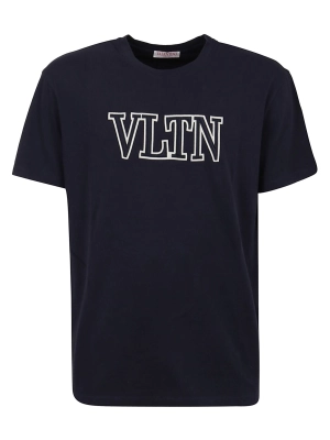 Valentino VLTN Logo Embroidered Crewneck T-Shirt