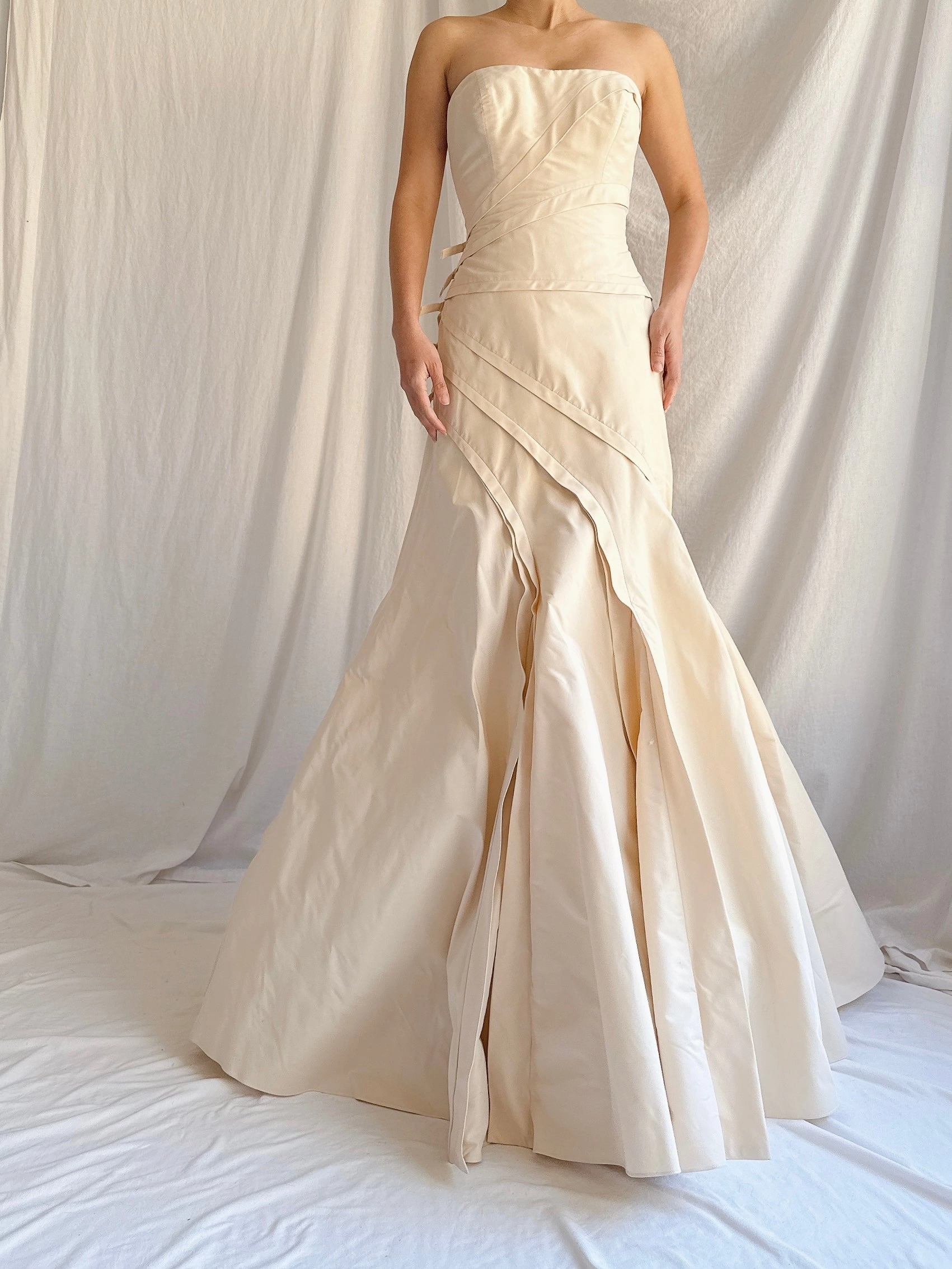Vintage Vera Wang Champagne Silk/Cotton Gown - XS/4