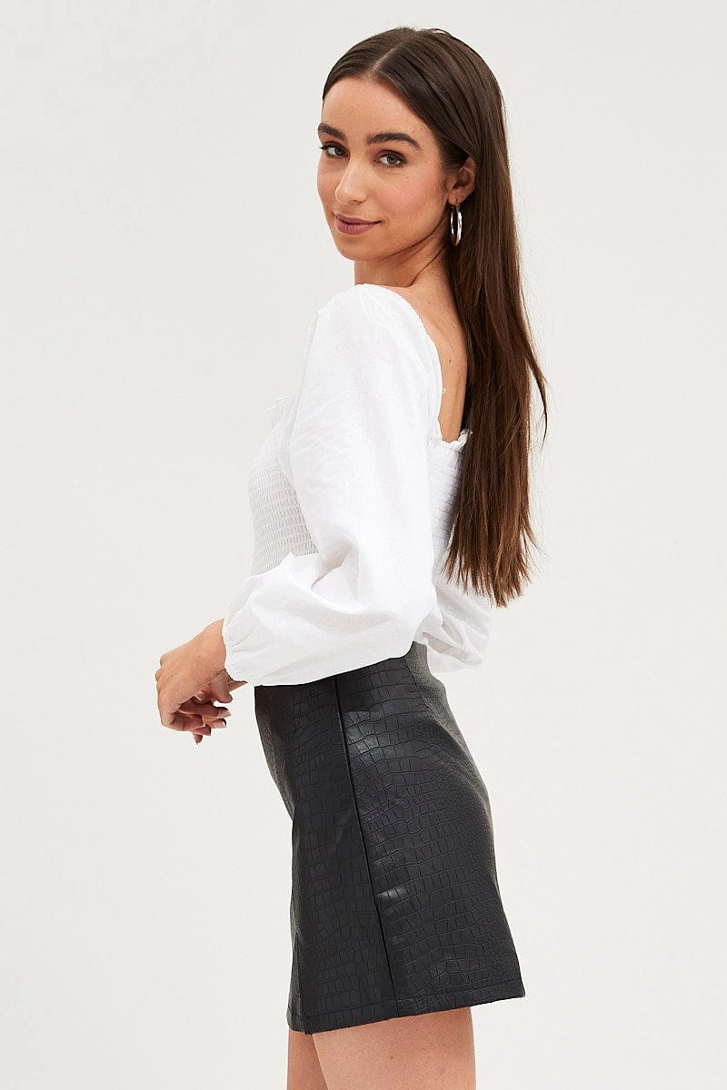 White Bodysuit Top Long Sleeve