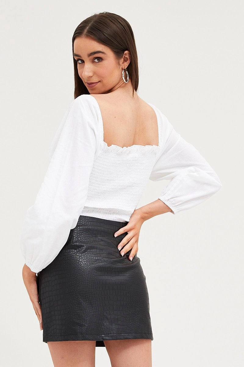 White Bodysuit Top Long Sleeve