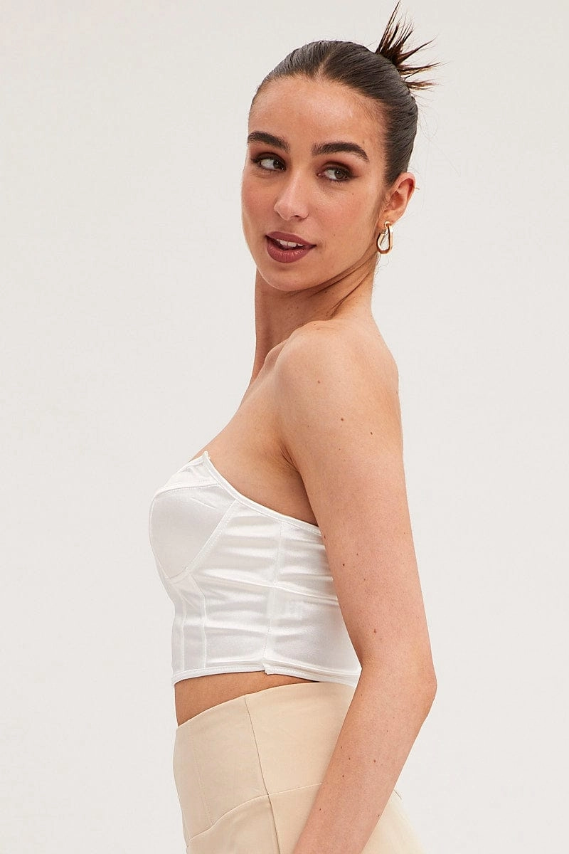 White Plain Corset Top