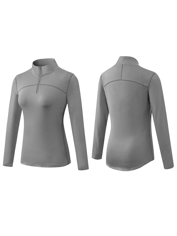 Women's Winter Long Sleeve Fleece Fitness Sports Thermal Tops