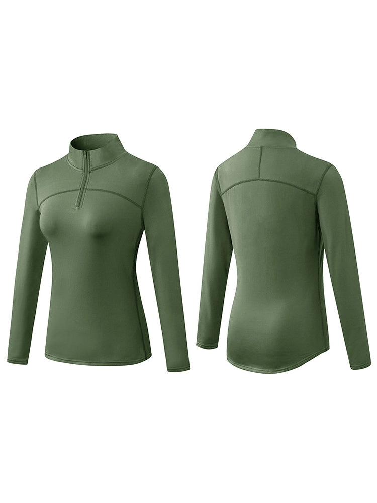 Women's Winter Long Sleeve Fleece Fitness Sports Thermal Tops