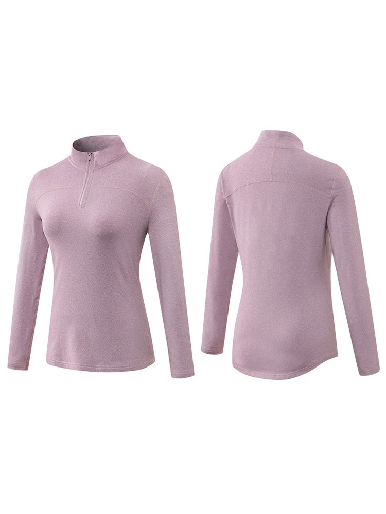 Women's Winter Long Sleeve Fleece Fitness Sports Thermal Tops