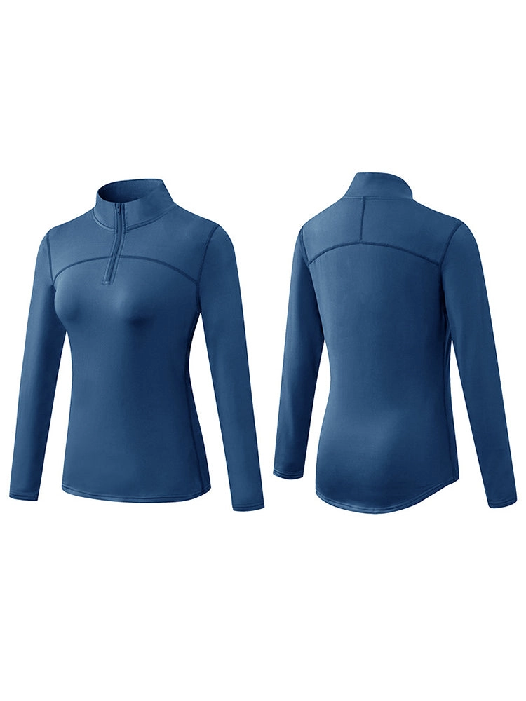 Women's Winter Long Sleeve Fleece Fitness Sports Thermal Tops