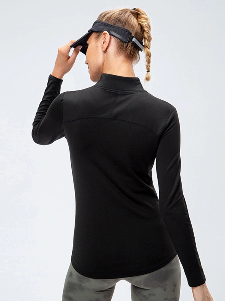 Women's Winter Long Sleeve Fleece Fitness Sports Thermal Tops